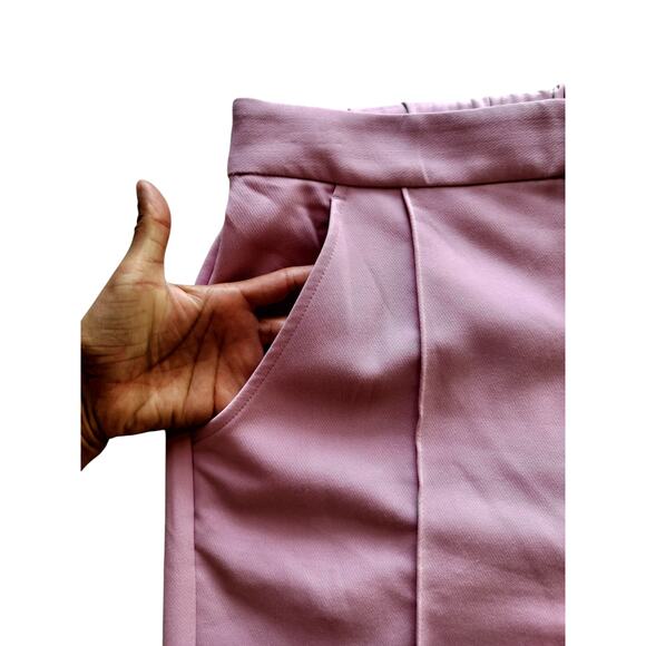 Anthropologie Maeve Women's Pink Lilac Straight Leg Seamed Trousers Pants Size 4 - Picture 4 of 13